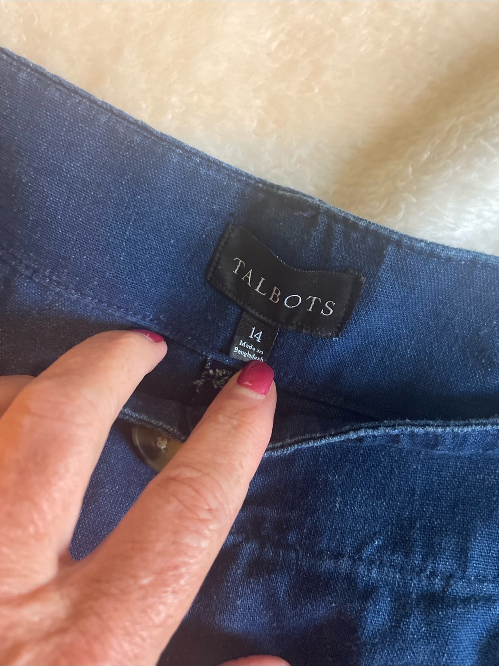 Talbots Wide-Leg Crop Pants in Deep Blue - Picture 3 of 4
